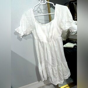 White Boho Midi Dress